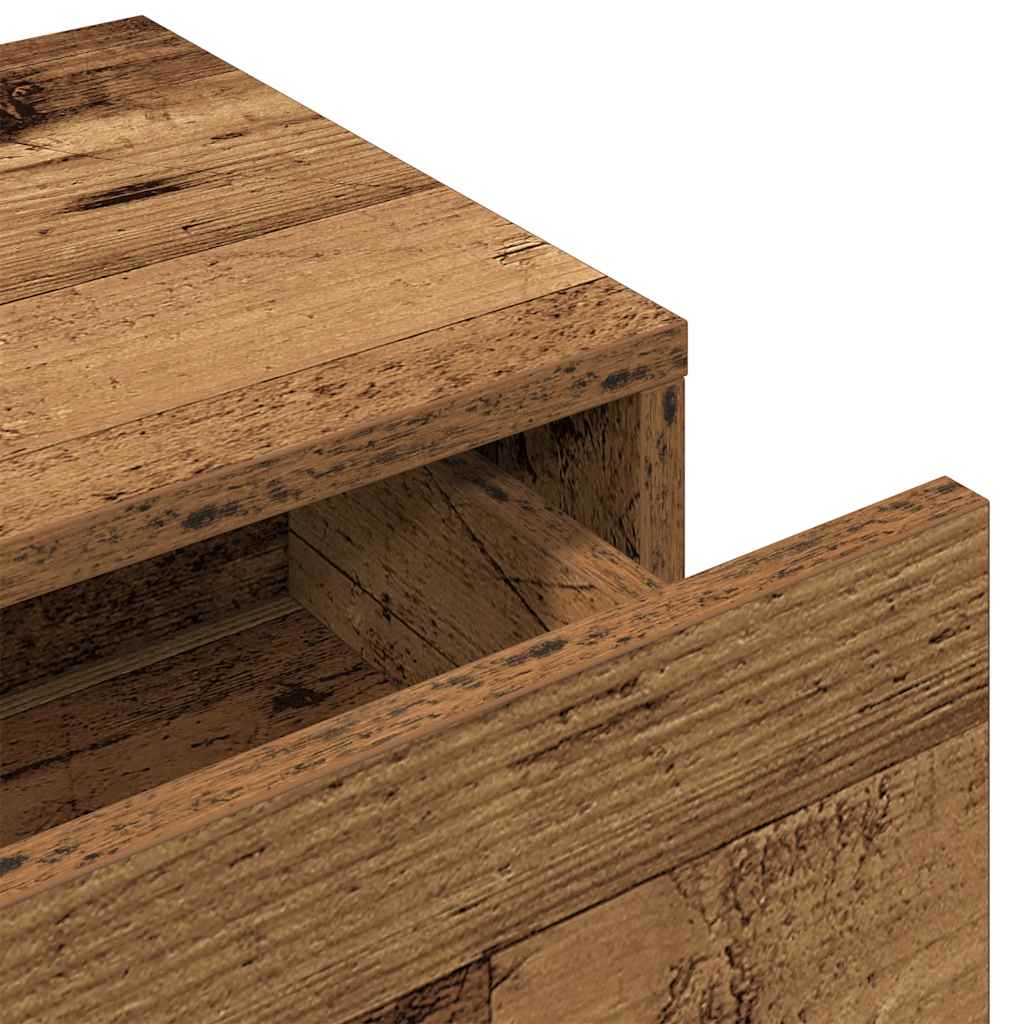 Wandschap Met Lades Bewerkt Hout Kleurig 80 x 33 x 17 cm Oud hout