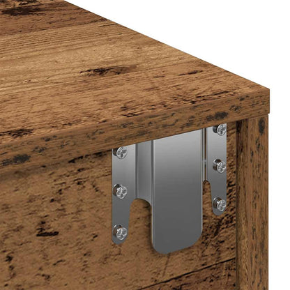 Wandschap Met Lades Bewerkt Hout Kleurig 80 x 33 x 17 cm Oud hout
