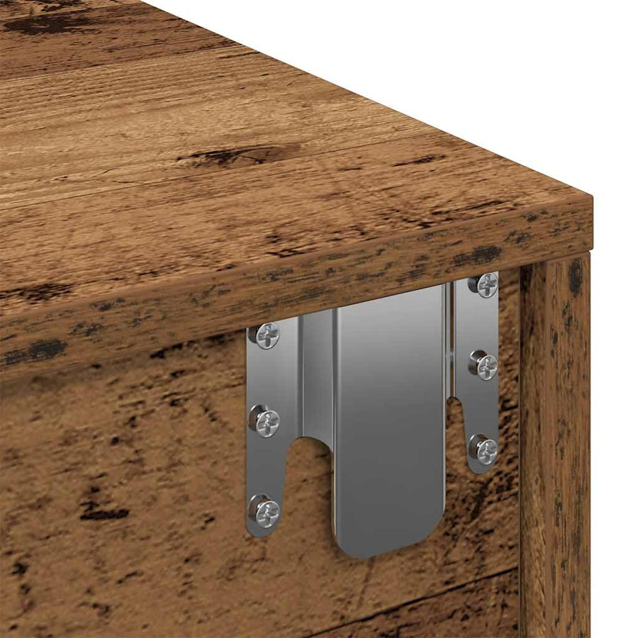 Wandschap Met Lades Bewerkt Hout Kleurig 80 x 33 x 17 cm Oud hout