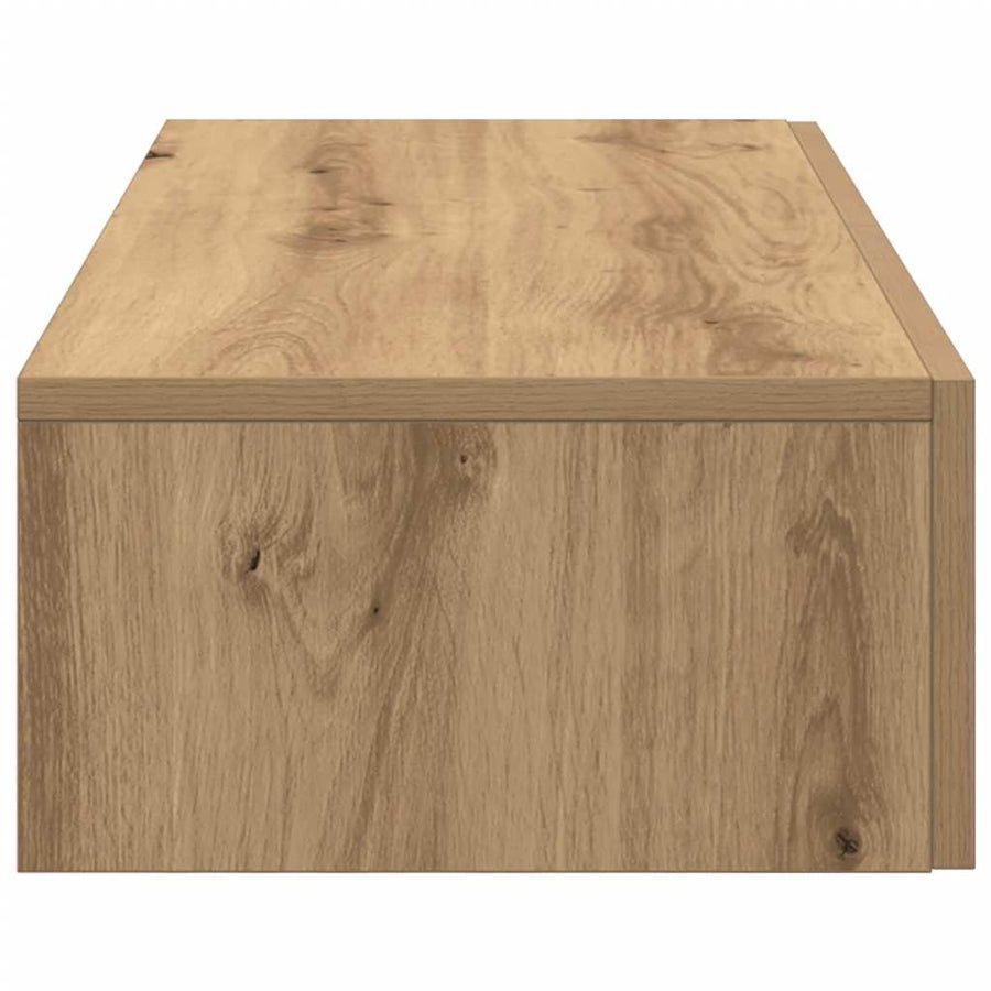 Wandschap Met Lades Bewerkt Hout Artisanaal Eiken 80 x 33 x 17 cm artisanaal eikenkleurig