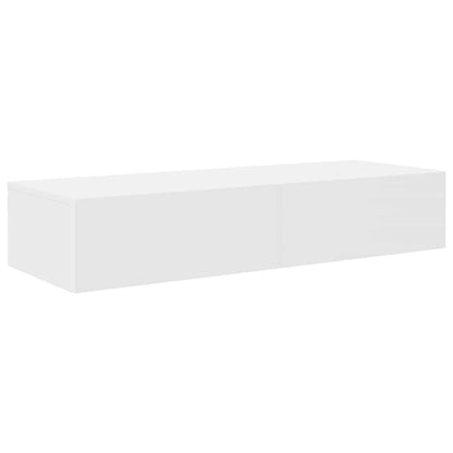 Wandschap Met Lades Bewerkt Hout 100 x 36 x 19 cm Wit