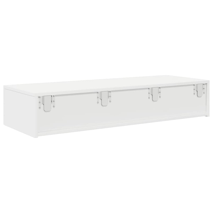 Wandschap Met Lades Bewerkt Hout 100 x 36 x 19 cm Wit