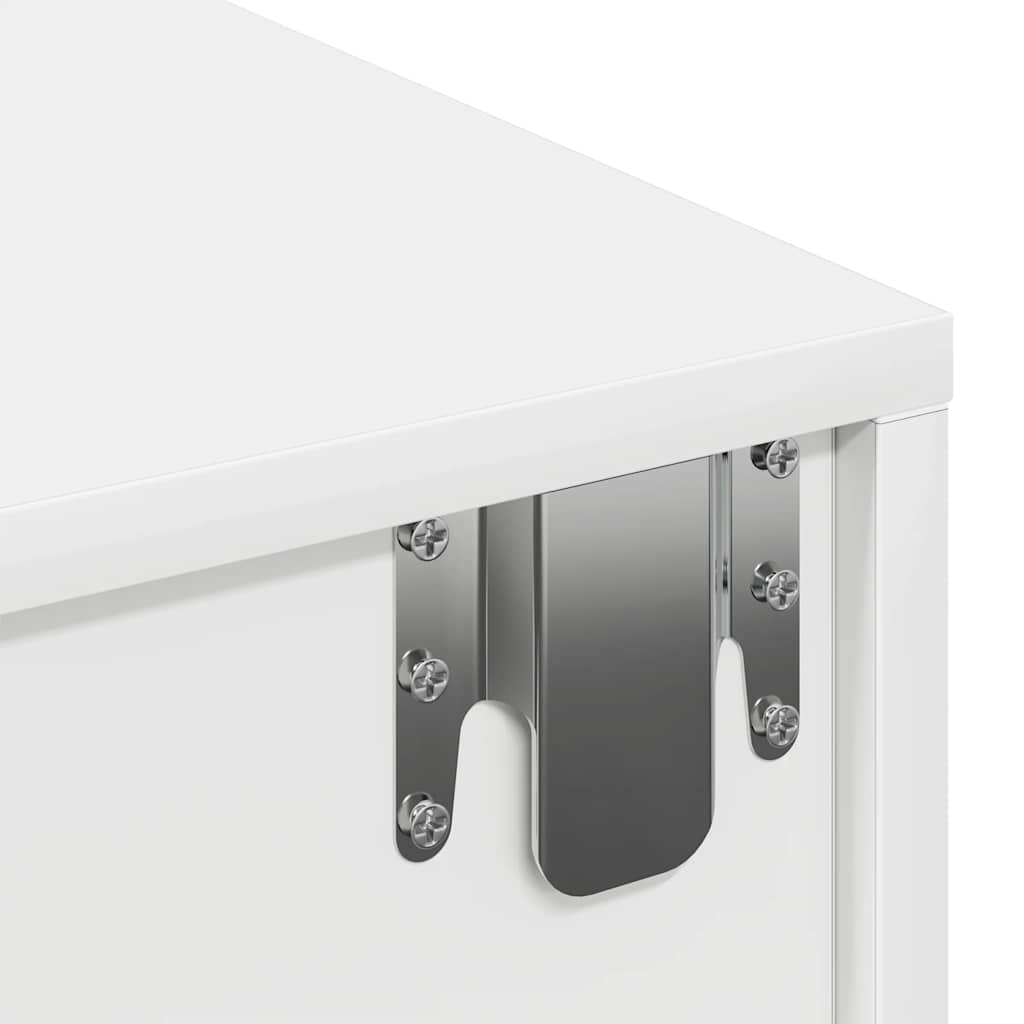 Wandschap Met Lades Bewerkt Hout 100 x 36 x 19 cm Wit