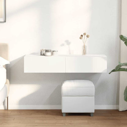 Wandschap Met Lades Bewerkt Hout 100 x 36 x 19 cm Wit