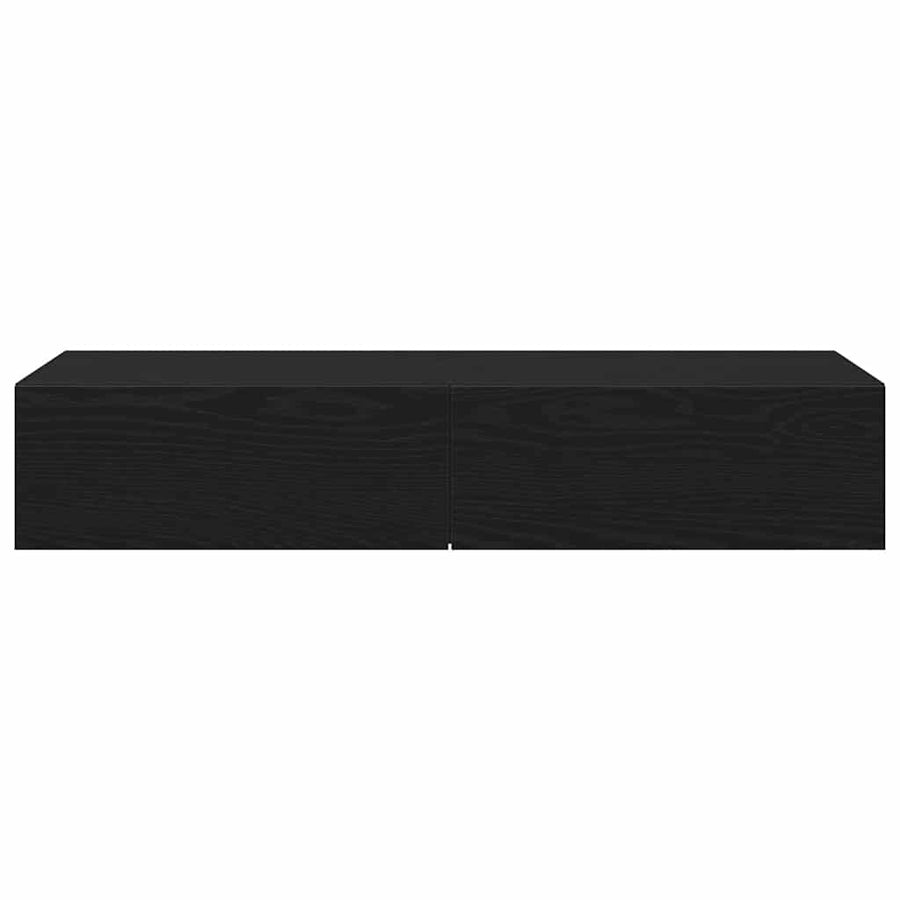 Wandschap met lades 100x36x19 cm bewerkt hout zwart