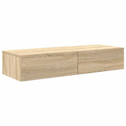 Wandschap Met Lades Bewerkt Hout Kleur 100 x 36 x 19 cm Sonoma eiken