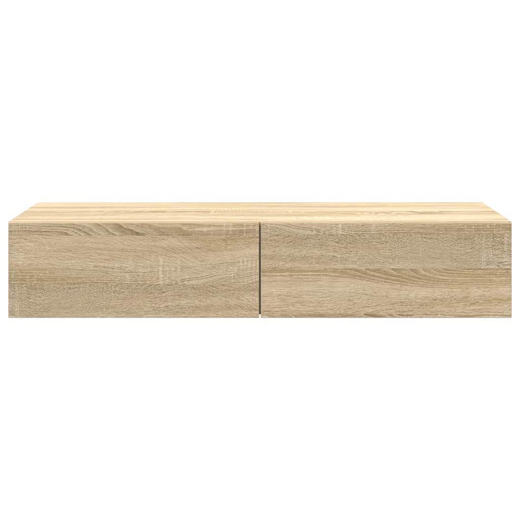 Wandschap Met Lades Bewerkt Hout Kleur 100 x 36 x 19 cm Sonoma eiken