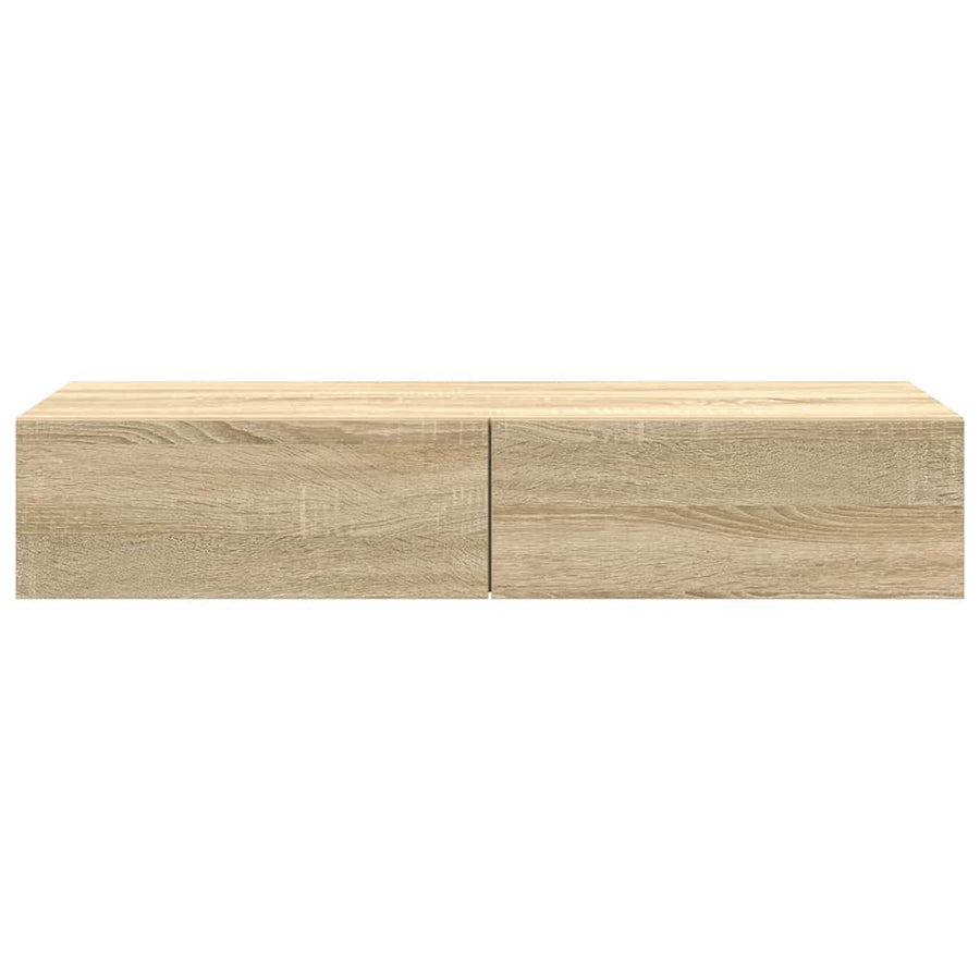Wandschap Met Lades Bewerkt Hout Kleur 100 x 36 x 19 cm Sonoma eiken