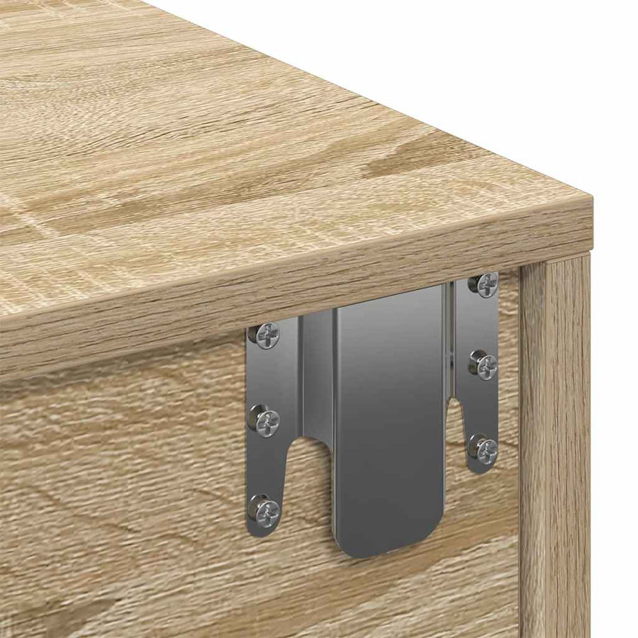 Wandschap Met Lades Bewerkt Hout Kleur 100 x 36 x 19 cm Sonoma eiken