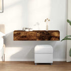 Wall shelf with drawers 100x36x19cm treated wood smoked oak color