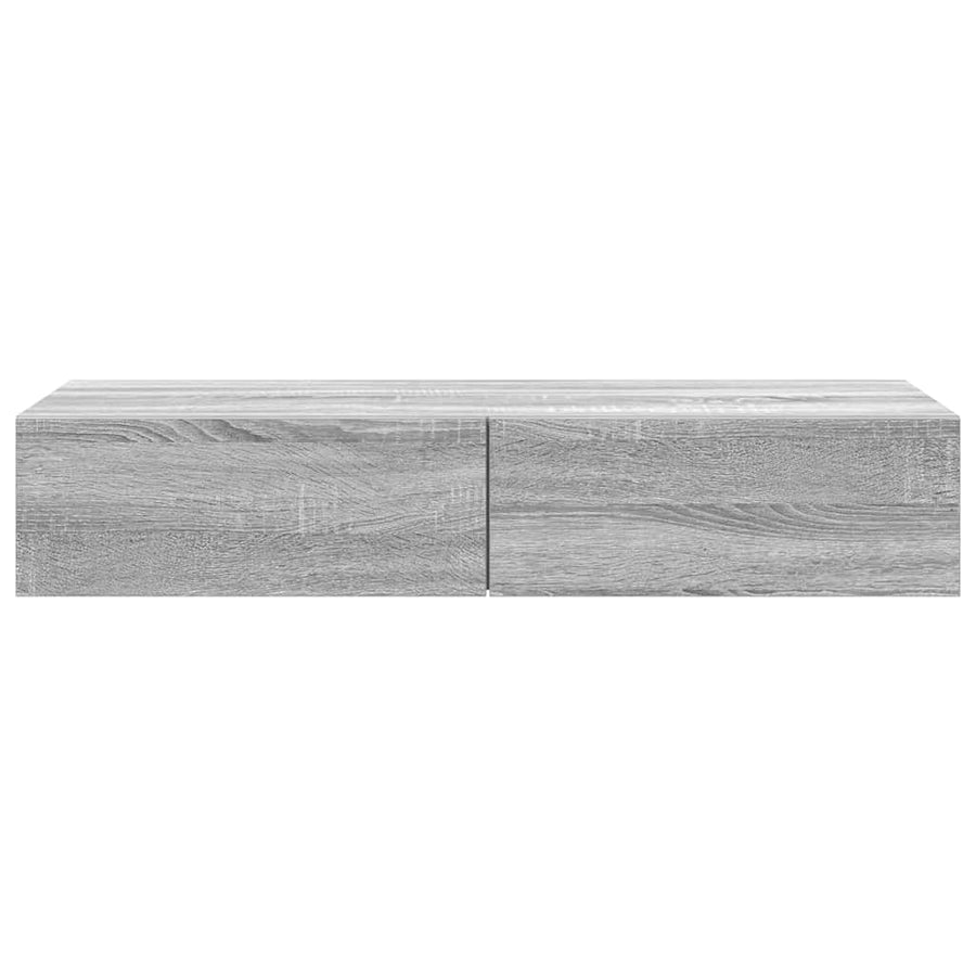 Wandschap met lades 100x36x19cm bewerkt hout grijs sonoma eiken