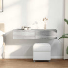 Wall shelf with drawers 100x36x19cm treated wood grey Sonoma oak