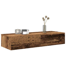 Wandschap met lades 100x36x19 cm bewerkt hout oud houtkleurig