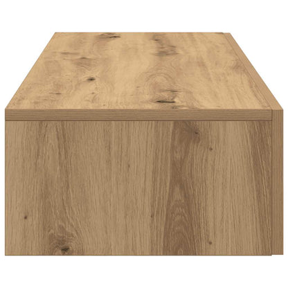 Wandschap Met Lades Bewerkt Hout Artisanaal Eiken 100 x 36 x 19 cm artisanaal eikenkleurig