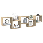 Wandschap kubus 5 vakken 184x18x44 cm sonoma eiken
