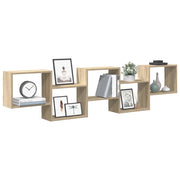 Wandschap kubus 5 vakken 184x18x44 cm sonoma eiken