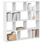 Wall shelf cube 12 compartments treated wood white
