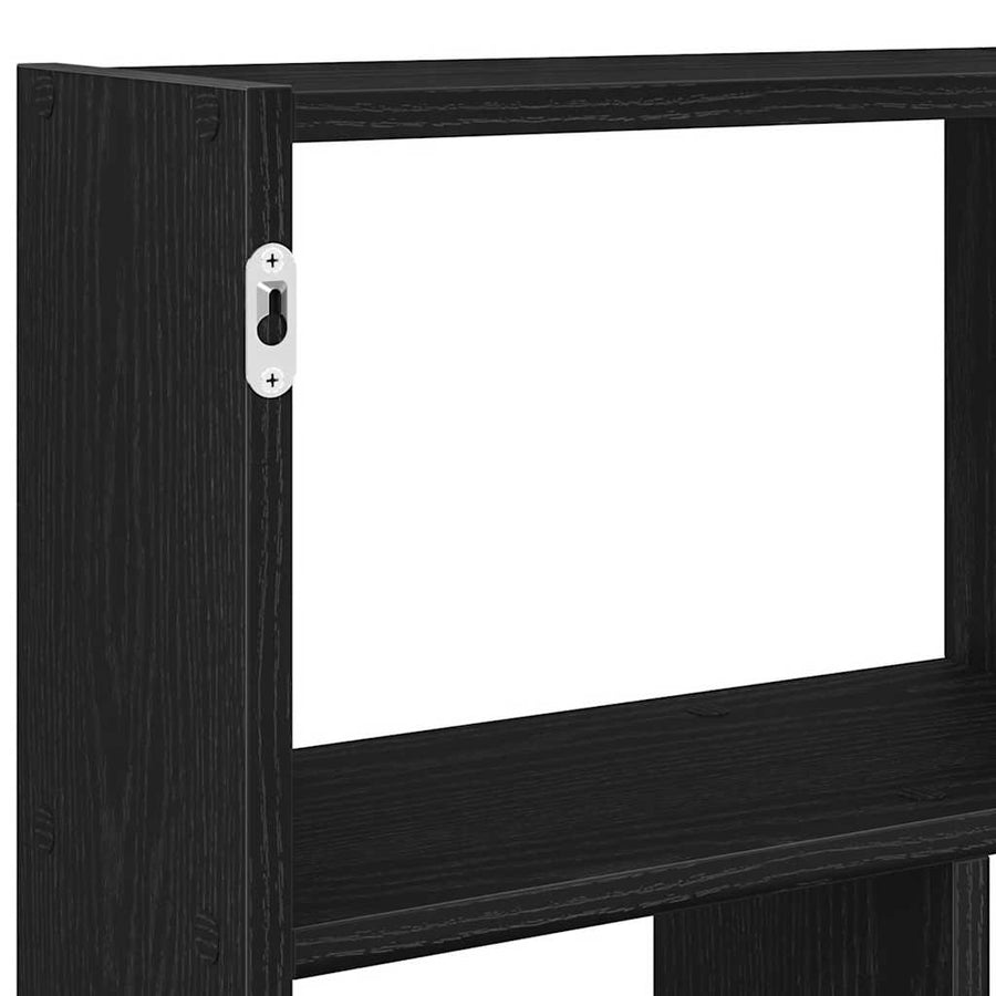 Wandschap kubus 12 vakken bewerkt hout zwart