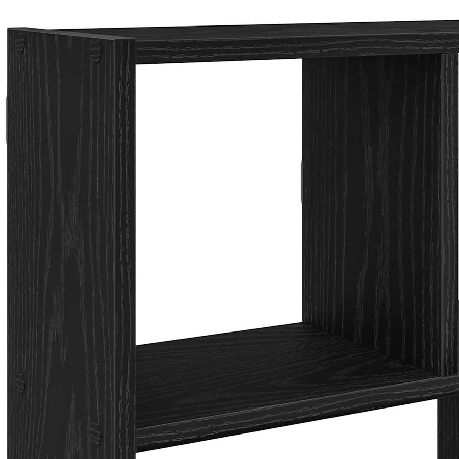 Wandschap kubus 12 vakken bewerkt hout zwart