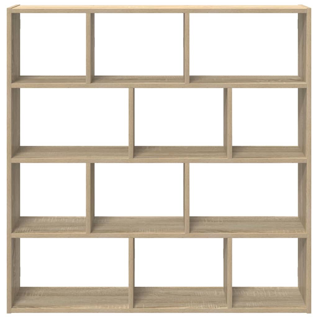Wandschap kubus 12 vakken bewerkt hout sonoma eikenkleurig