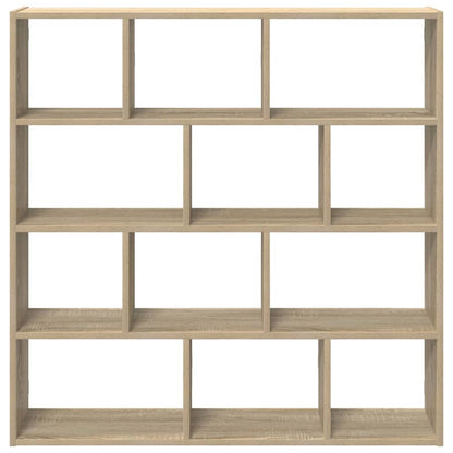 Wandschap kubus 12 vakken bewerkt hout sonoma eikenkleurig