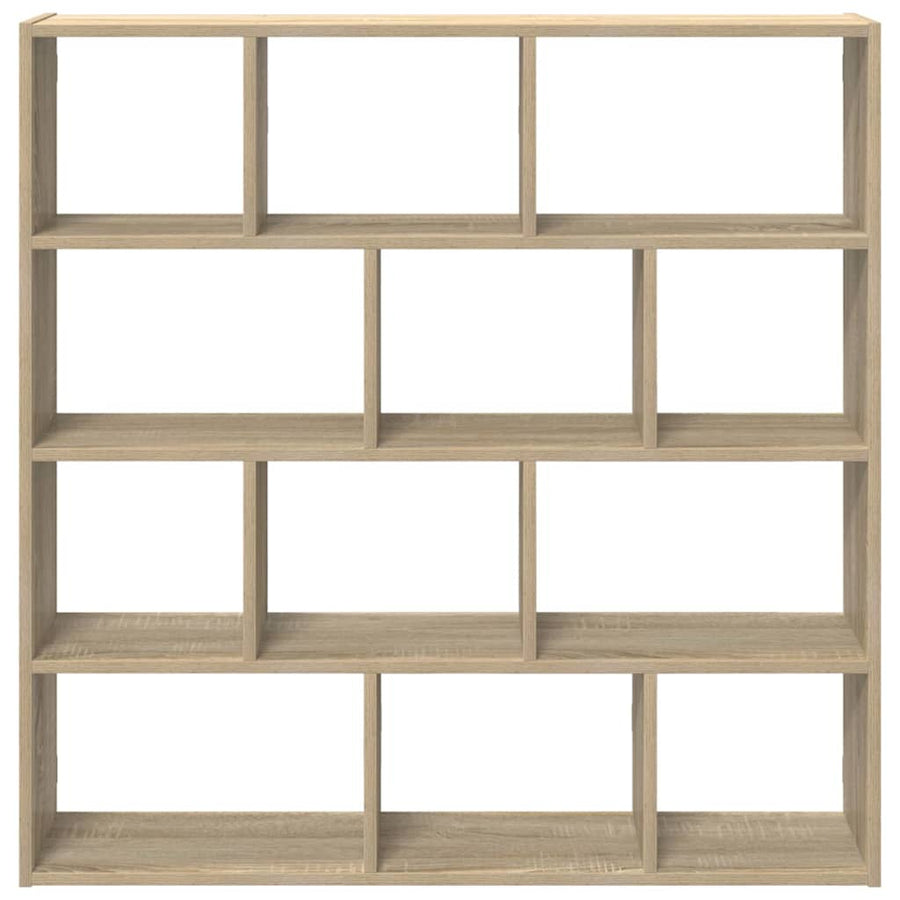 Wandschap kubus 12 vakken bewerkt hout sonoma eikenkleurig