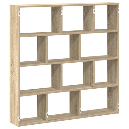 Wandschap kubus 12 vakken bewerkt hout sonoma eikenkleurig