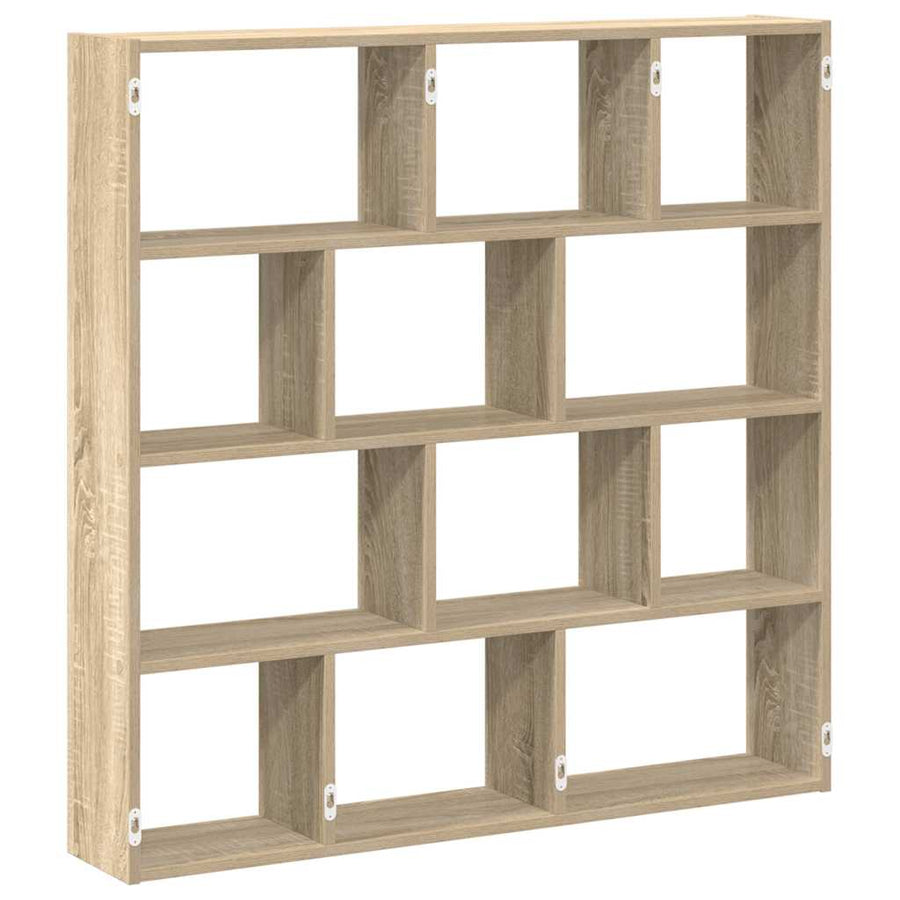 Wandschap kubus 12 vakken bewerkt hout sonoma eikenkleurig
