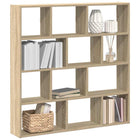 Wall shelf cube 12 compartments processed wood Sonoma oak finish