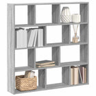 Wall shelf cube 12 compartments processed wood grey Sonoma oak colour