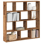 Wall shelf cube 12 compartments processed wood antique wood color