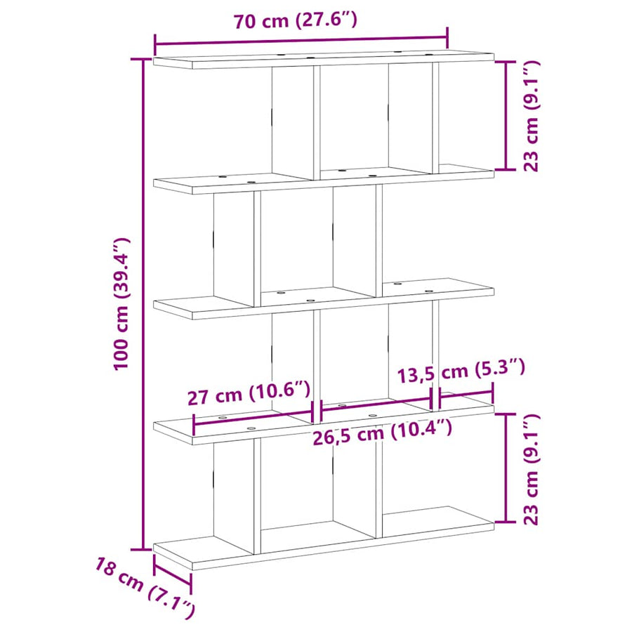 Wandschap kubus 12 vakken bewerkt hout wit