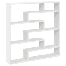 Wandschap Kubus 7 Vakken Bewerkt Hout Wit