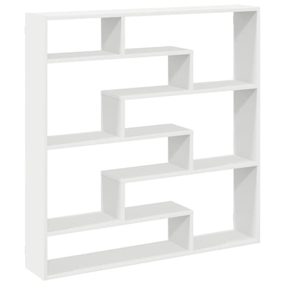 Wandschap Kubus 7 Vakken Bewerkt Hout Wit