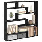 Wandschap kubus 7 vakken 100x18x100 cm zwart bewerkt hout