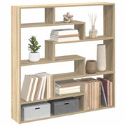 Wandschap kubus 7 vakken 100x18x100 cm bewerkt hout