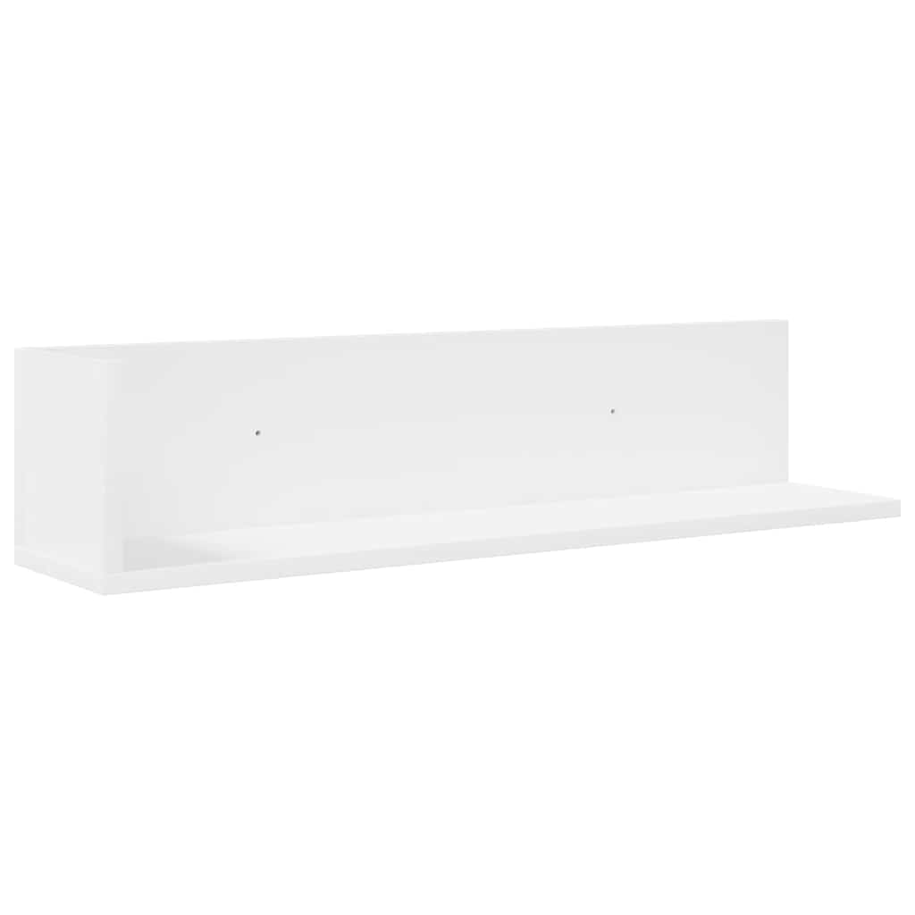 Wandschappen 2 st 75x16,5x16,5 cm bewerkt hout wit