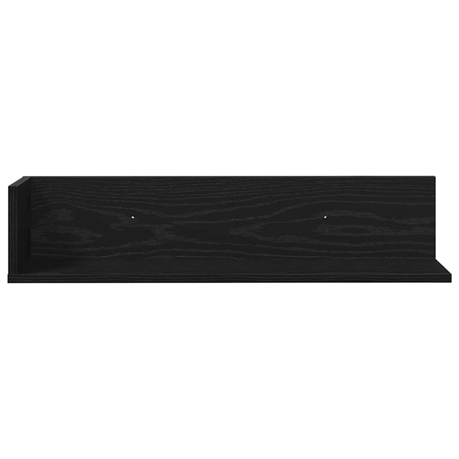 Wandschappen 2 st 75x16,5x16,5 cm bewerkt hout zwart