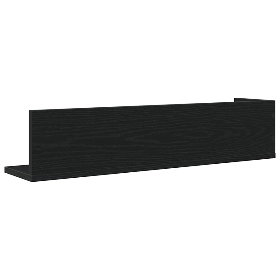 Wandschappen 2 st 75x16,5x16,5 cm bewerkt hout zwart