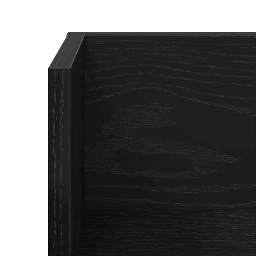 Wandschappen 2 st 75x16,5x16,5 cm bewerkt hout zwart