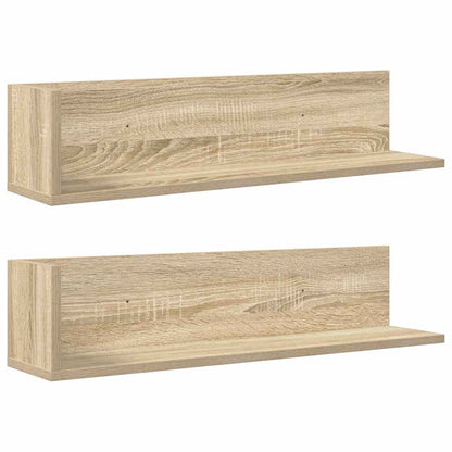 Wandschappen 2 st 75x16,5x16,5cm bewerkt hout sonoma eikenkleur