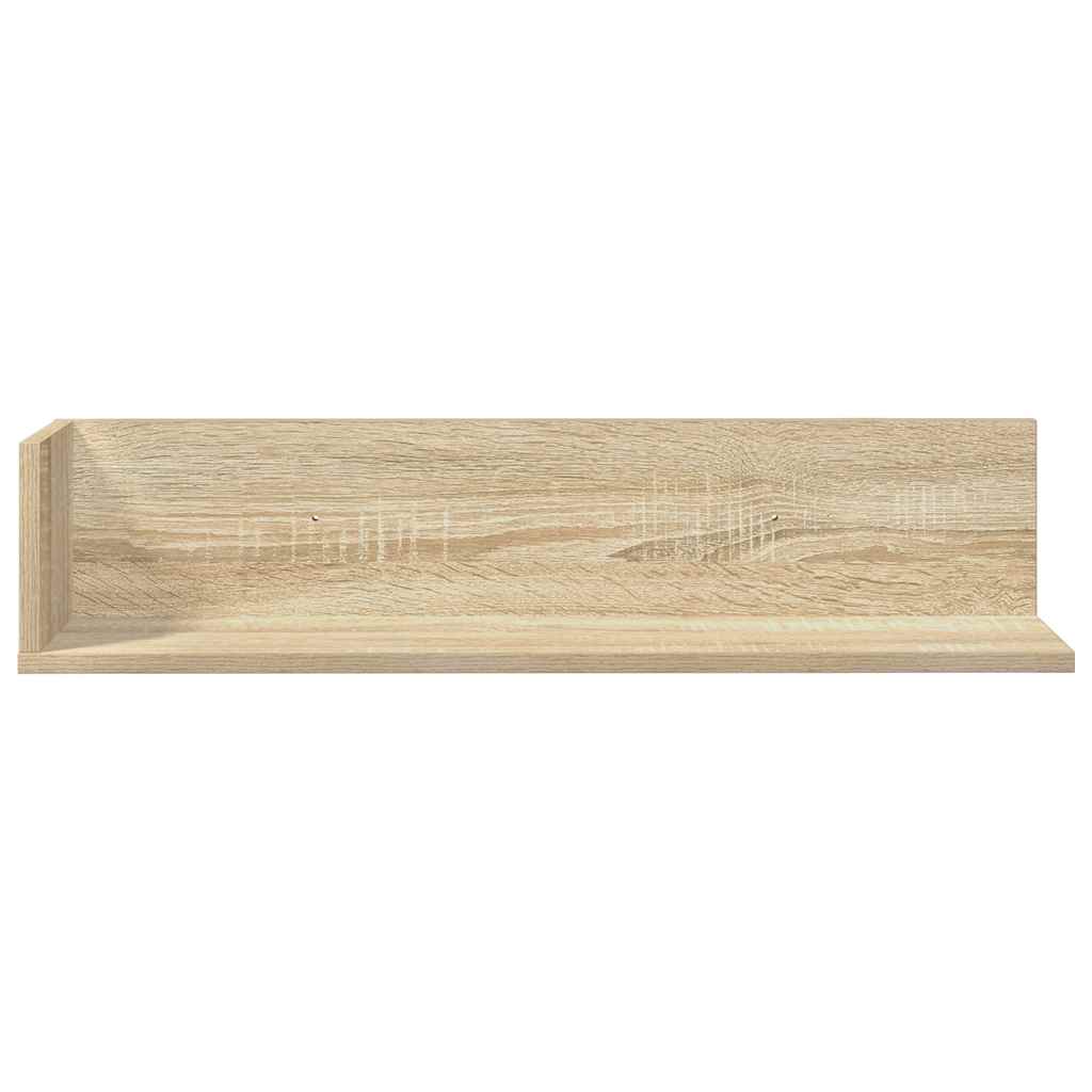 Wandschappen 2 st 75x16,5x16,5cm bewerkt hout sonoma eikenkleur