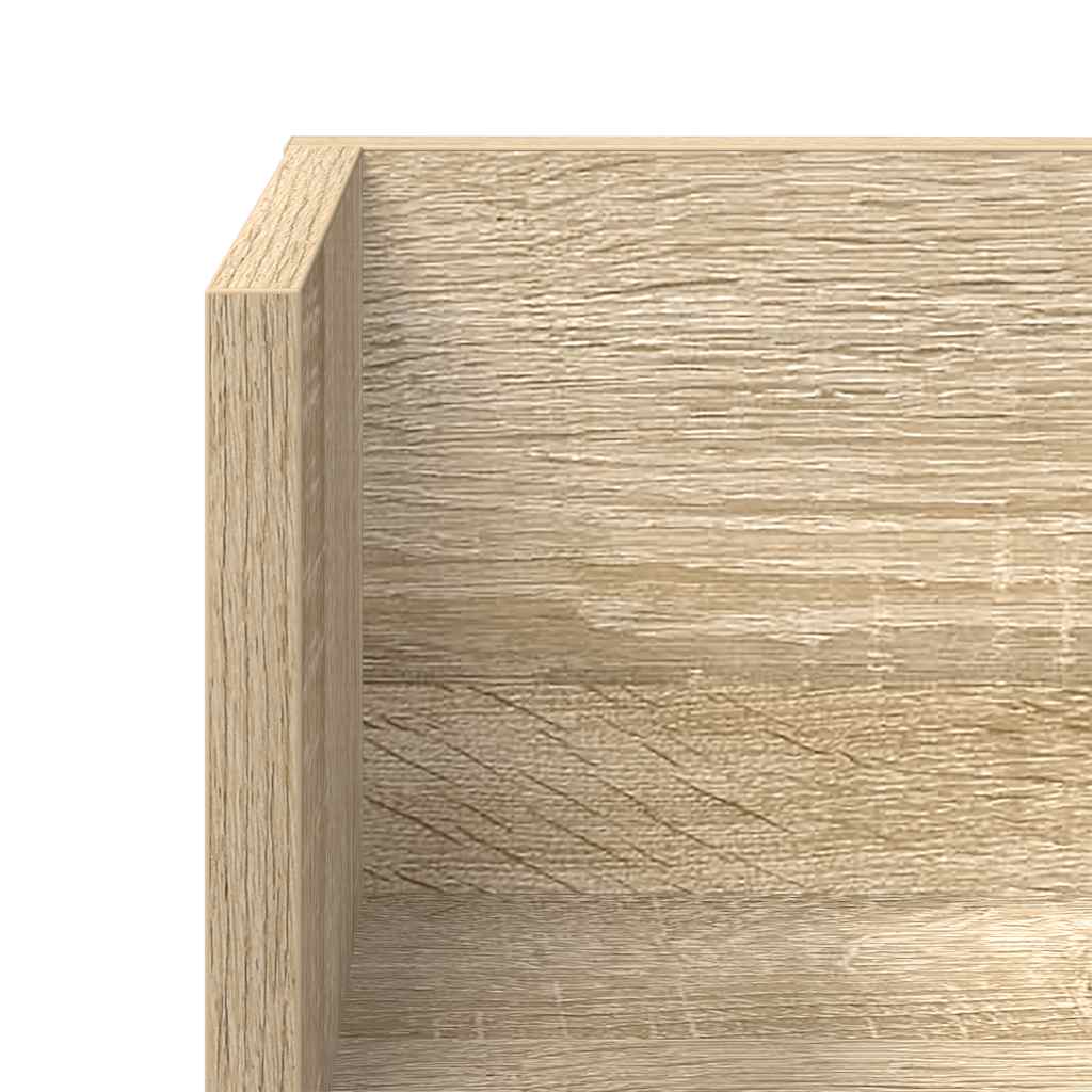 Wandschappen 2 st 75x16,5x16,5cm bewerkt hout sonoma eikenkleur