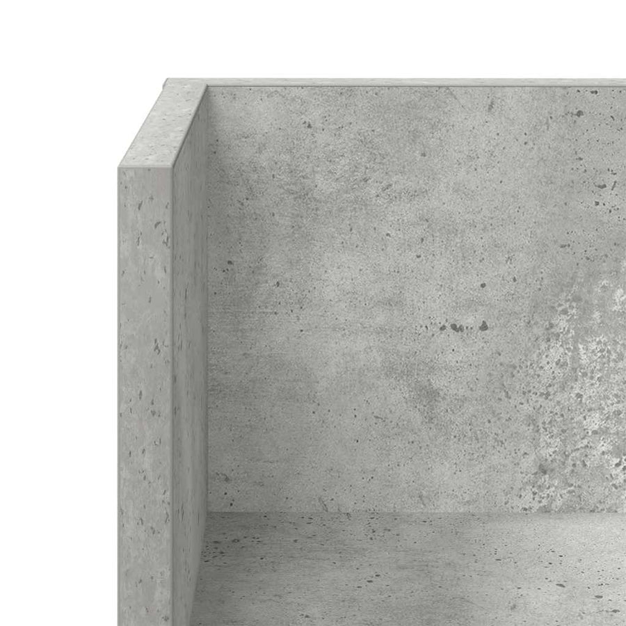 Wandschappen 2 st 75x16,5x16,5 cm bewerkt hout betongrijs