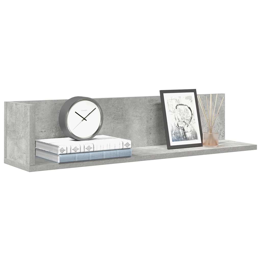 Wandschappen 2 st 75x16,5x16,5 cm bewerkt hout betongrijs