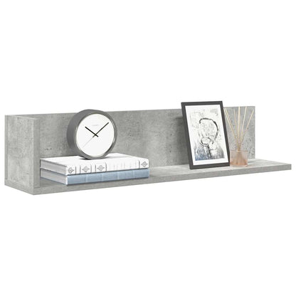 Wandschappen 2 st 75x16,5x16,5 cm bewerkt hout betongrijs