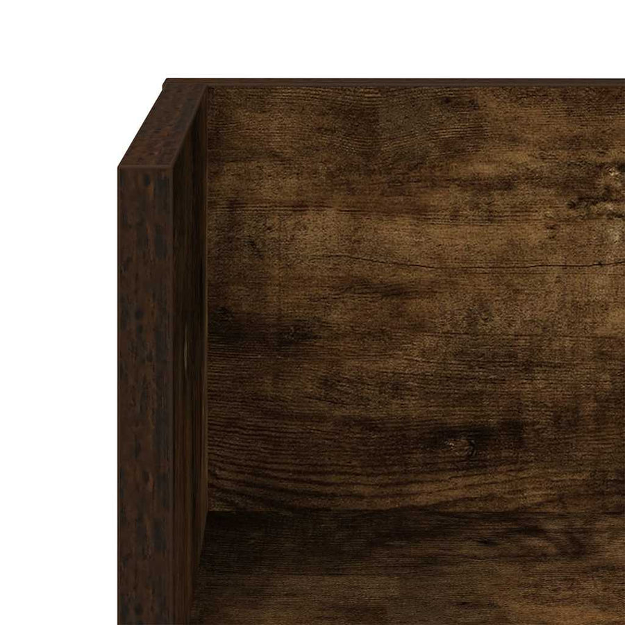 Wandschappen 2 st 75x16,5x16,5 cm bewerkt hout gerookt eiken