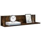 Wall shelves 2 pcs 75x16.5x16.5 cm treated smoked oak wood