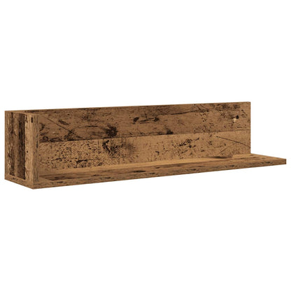 Wandschappen 2 st 75x16,5x16,5 cm bewerkt hout oud houtkleurig