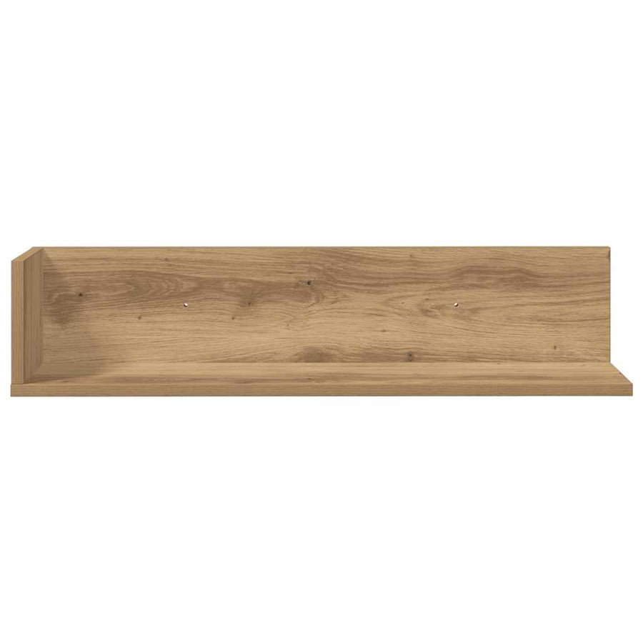 Wandschappen 2 st 75x16,5x16,5 bewerkt hout artisanaal eiken